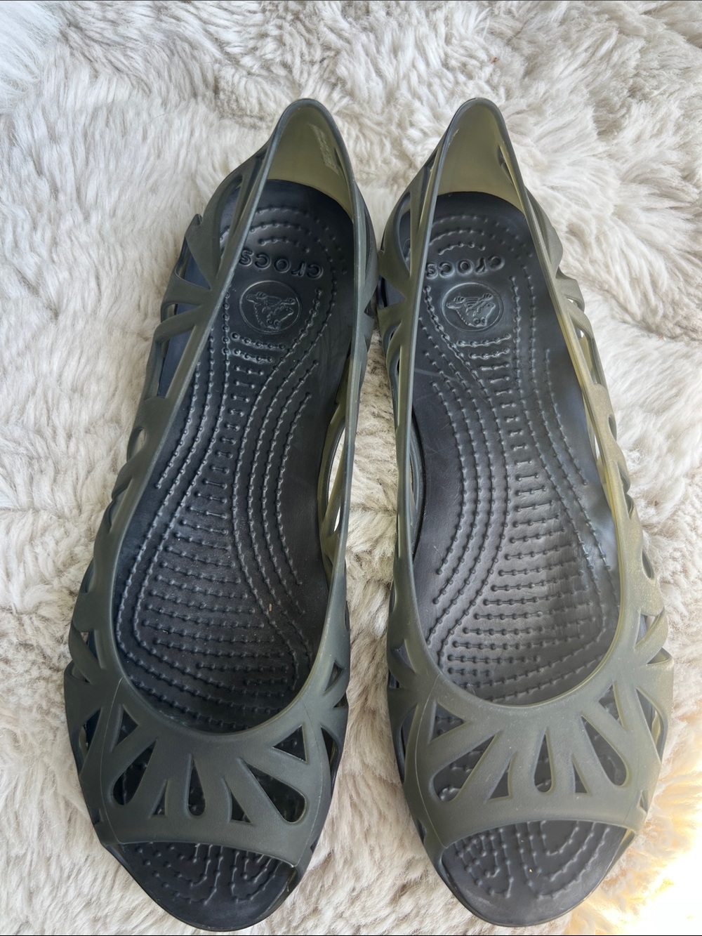 CROCS Adrina Flats Translucent Slip-On Flats